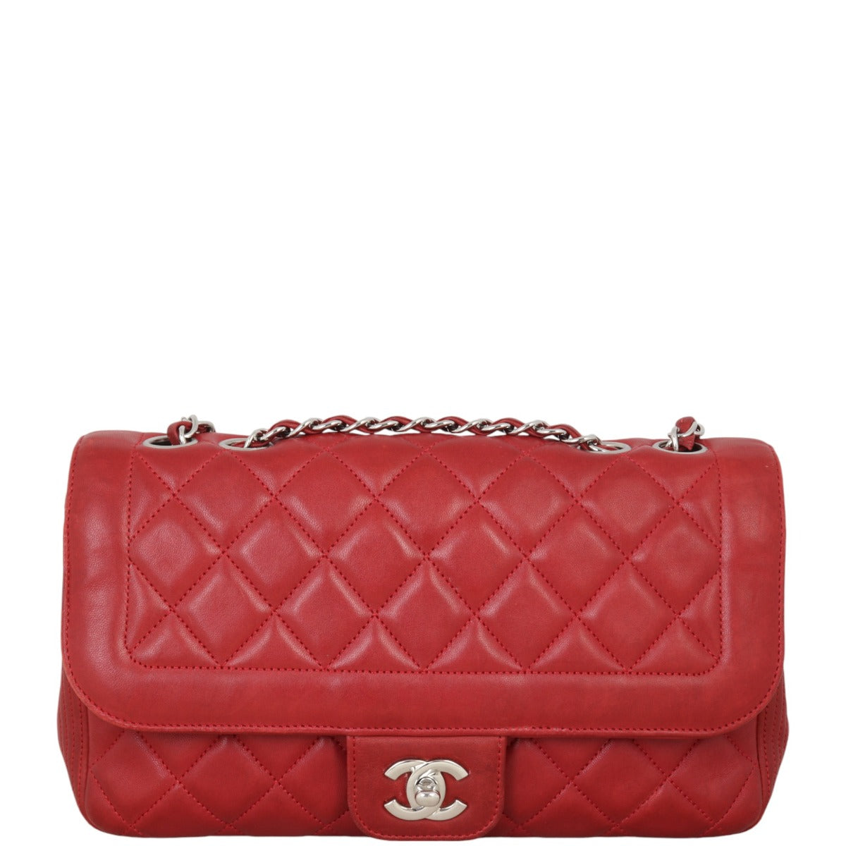 Chanel Coco Rider Flap Bag Quilted Red Shoulder Bag
