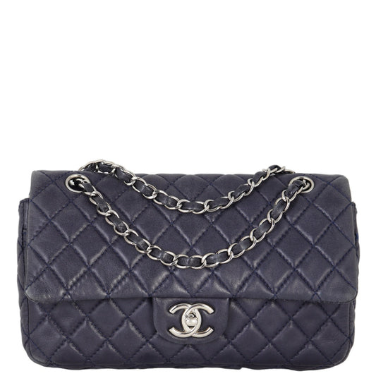 Chanel Classic Double Lambskin Navy Handbag Small Flap