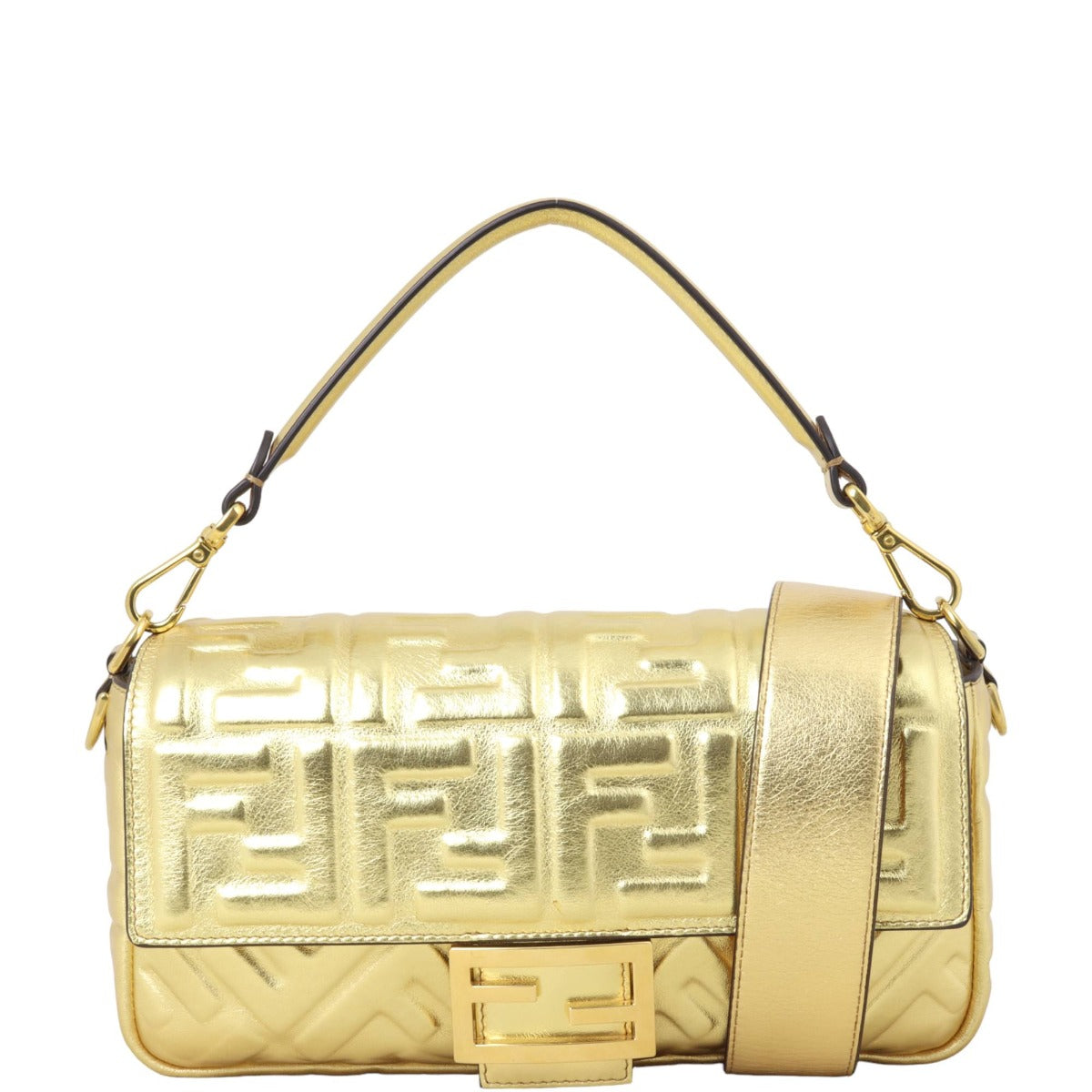 Fendi Handbag Baguette NM Bag Embossed Shoulder Bag