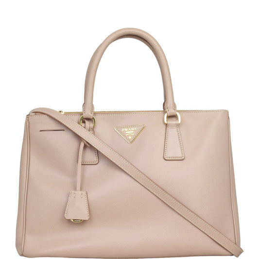 Prada Tote Bag Lux Galleria Double Tote 13 Saffiano Pink Medium