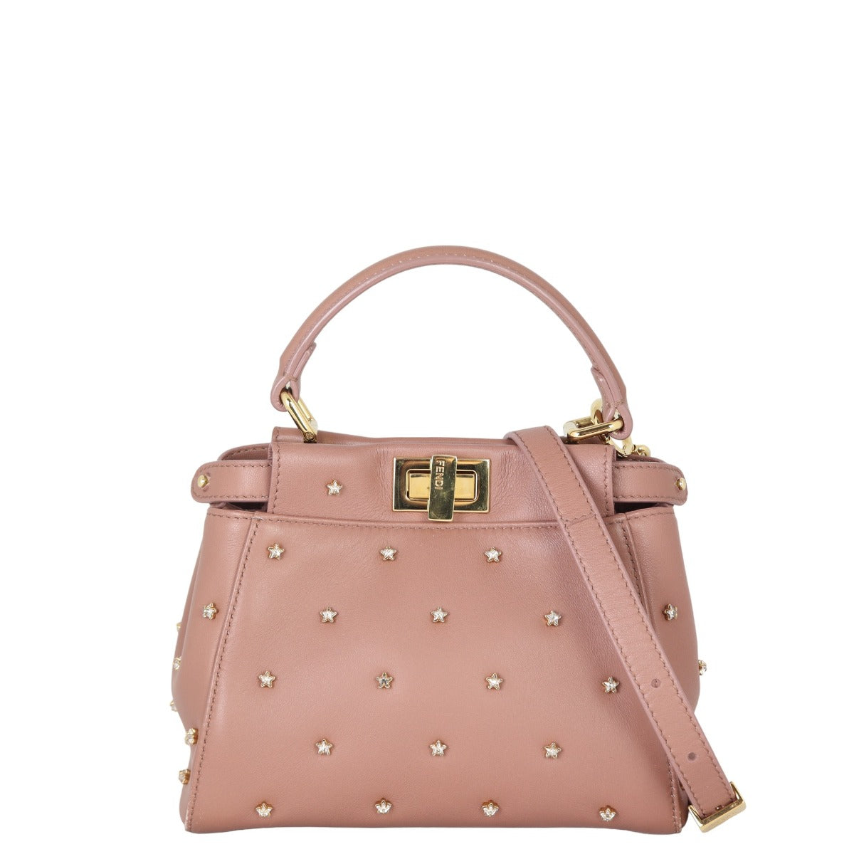 Fendi Handbag Star Crystal Embellished XS Iconic Peekaboo 2