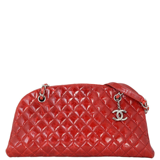 Chanel Just Mademoiselle Bowler Bag Red Medium Handbag