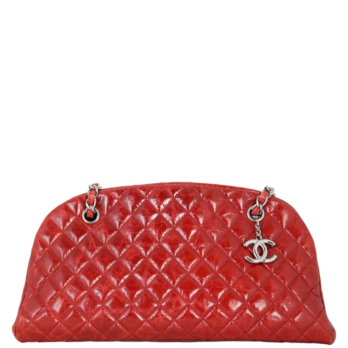 Chanel Just Mademoiselle Bowler Bag Red Medium Handbag