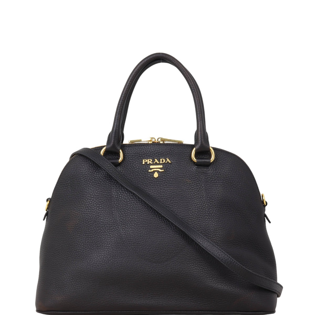 Prada Vitello Daino Dome Zip Tote Handbag Tote Bag