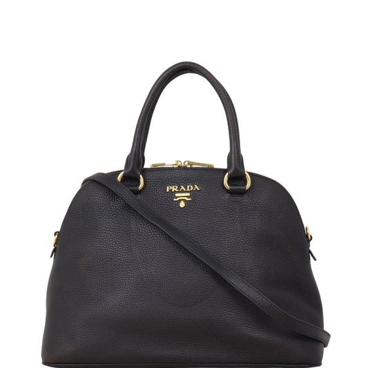 Prada Vitello Daino Dome Zip Tote Handbag Tote Bag