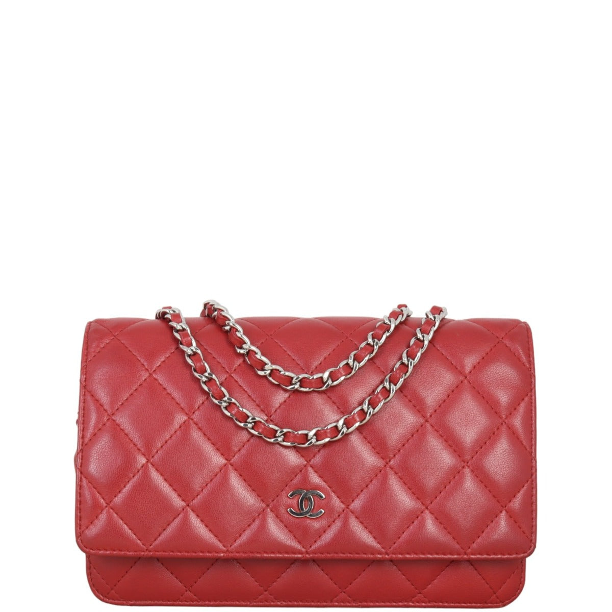 Chanel Classic Wallet on Handbag Red Chain On Chain27062024
