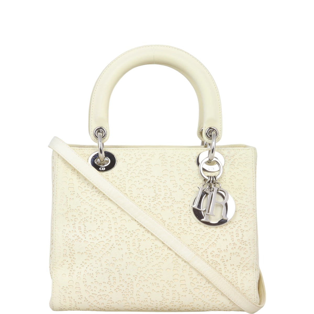 Dior Crossbody Bag Lady Laser Cut Lace Medium Shoulder Bag