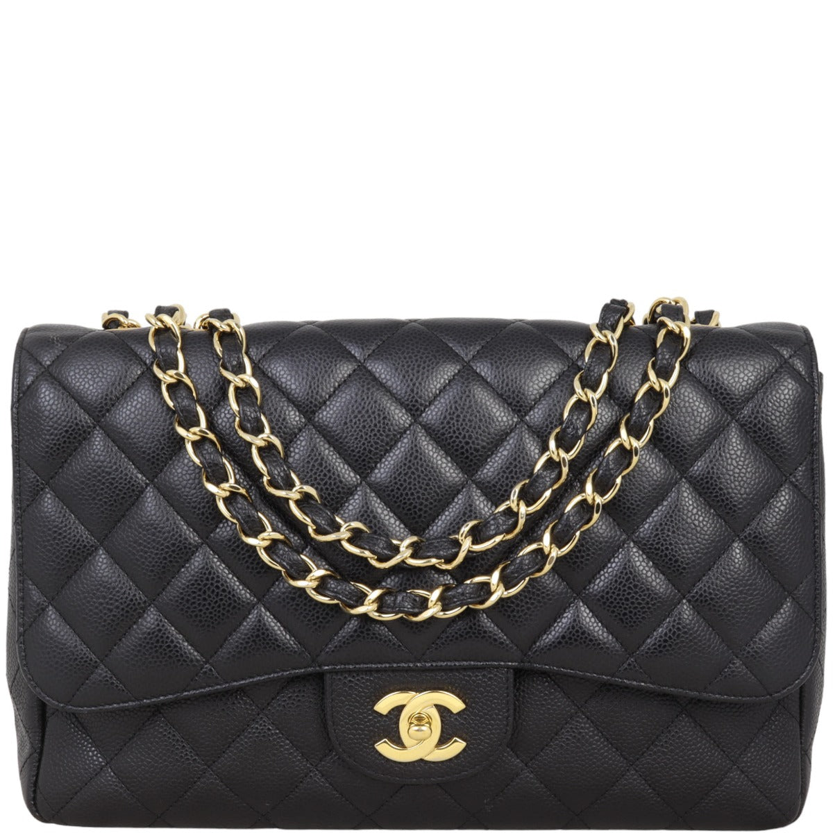 Chanel Classic Single Jumbo Handbag Black Flap