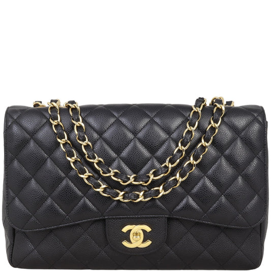Chanel Classic Single Jumbo Handbag Black Flap