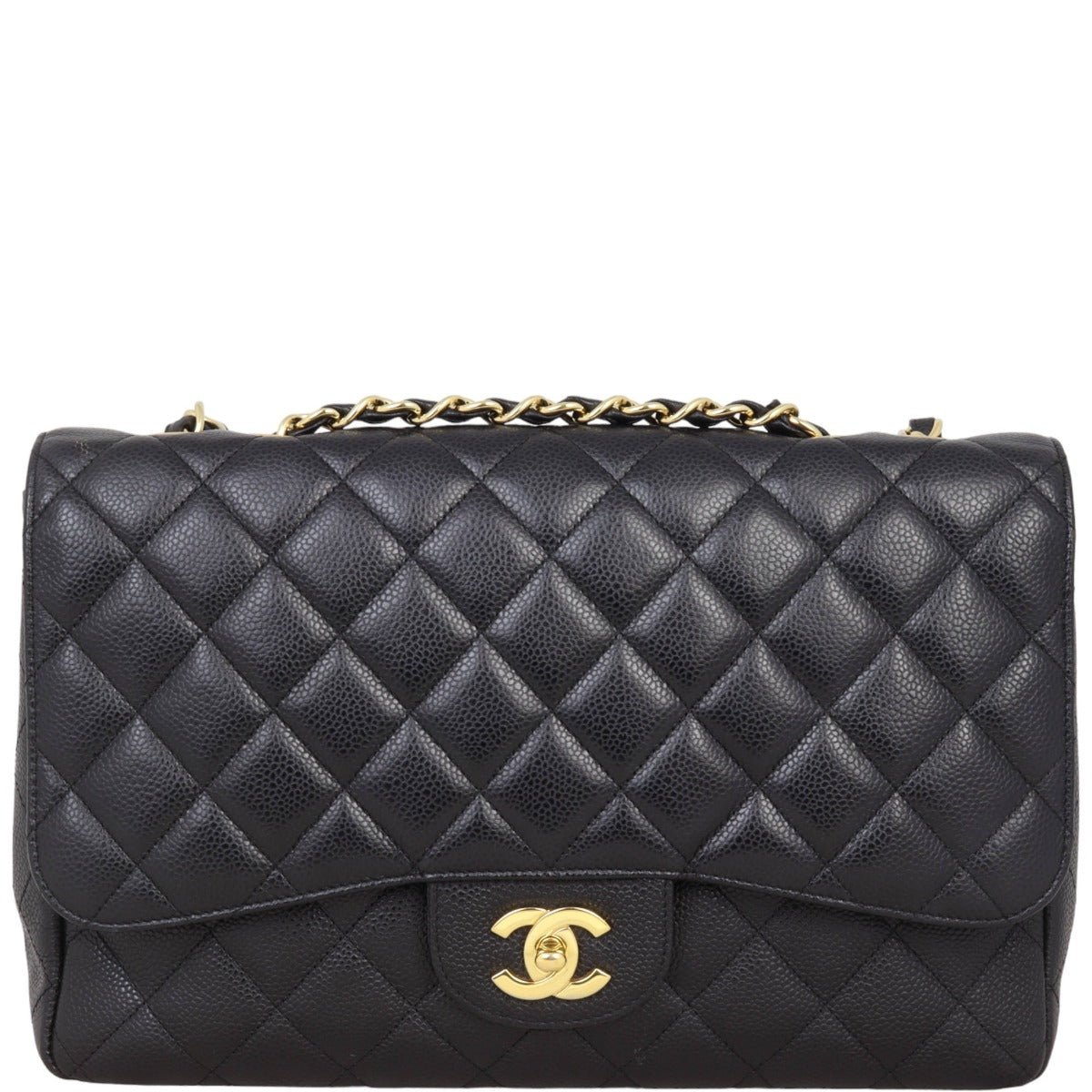 Chanel Classic Single Jumbo Handbag Black Flap