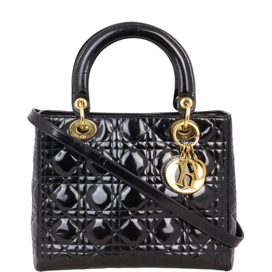Dior Crossbody Bag Lady 8 Patent Medium Shoulder Bag