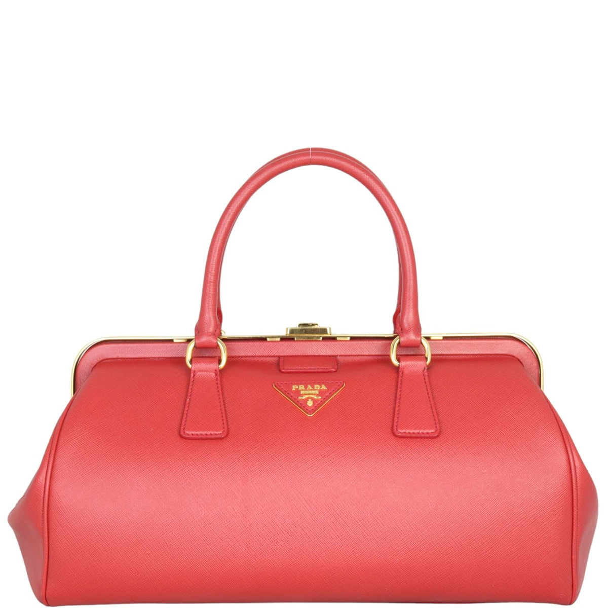 Prada Safiano Lux Frame Bag Travel Bag