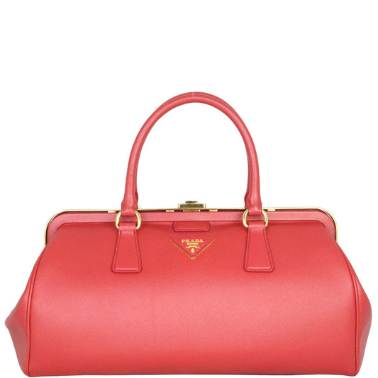Prada Safiano Lux Frame Bag Travel Bag