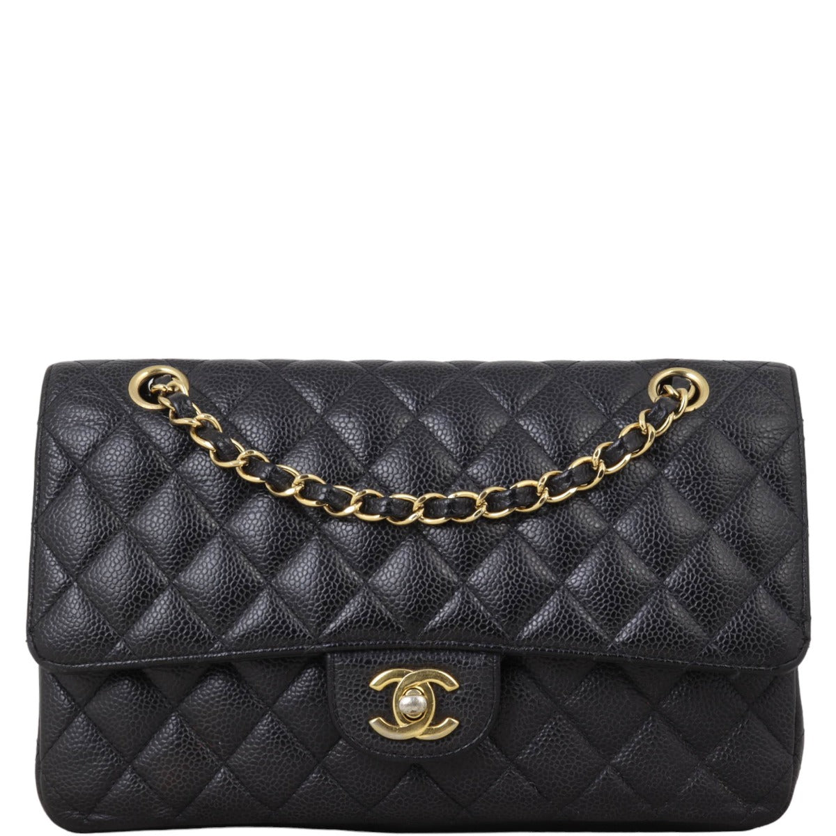 Chanel Classic Double Caviar Handbag Medium Flap