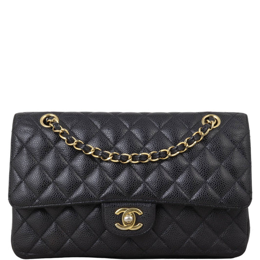 Chanel Classic Double Caviar Handbag Medium Flap