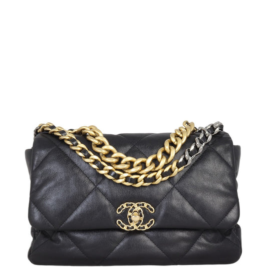 Chanel 19 Bag hardware Gold Large Handbag