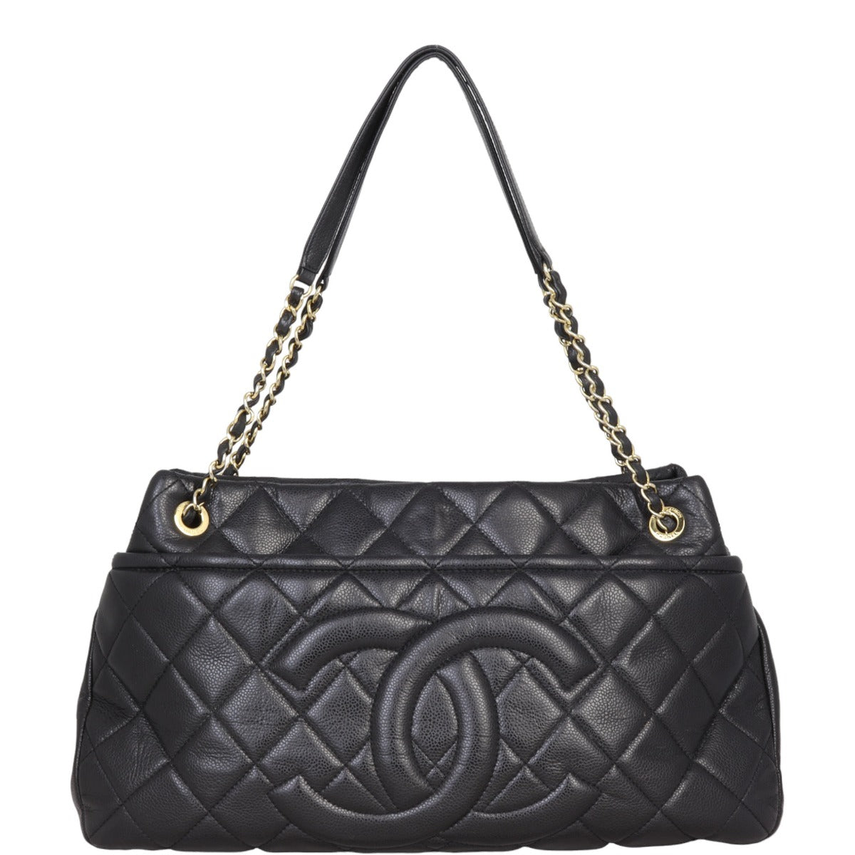 Chanel CC Timeless Shopping Tote Diamond Black Tote Bag