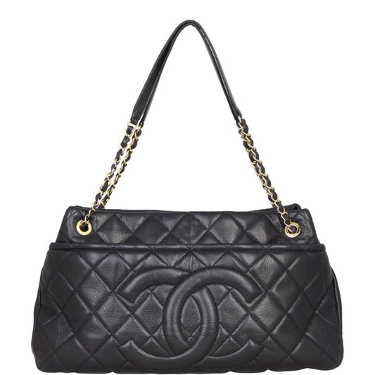 Chanel CC Timeless Shopping Tote Diamond Black Tote Bag
