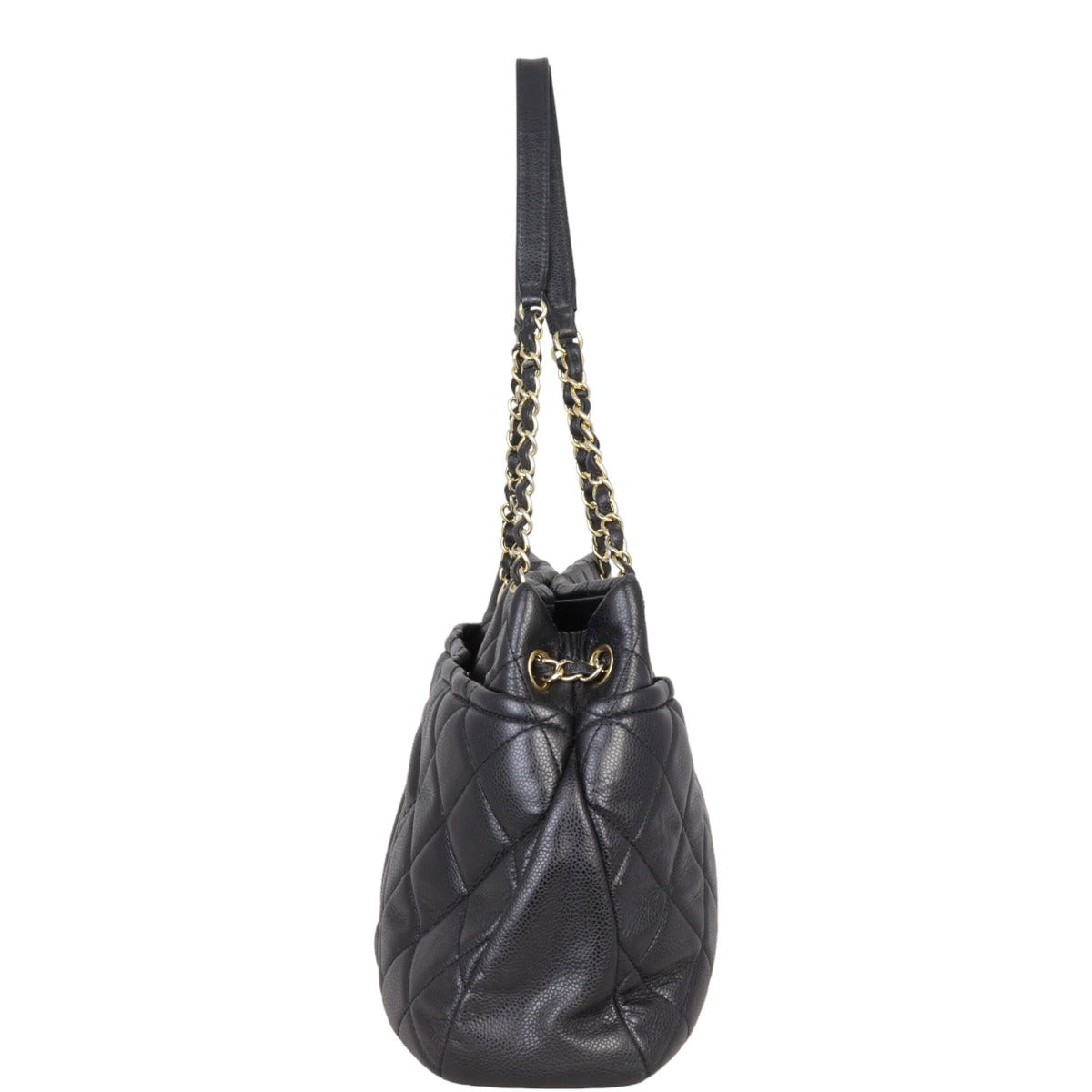 Chanel CC Timeless Shopping Tote Diamond Black Tote Bag