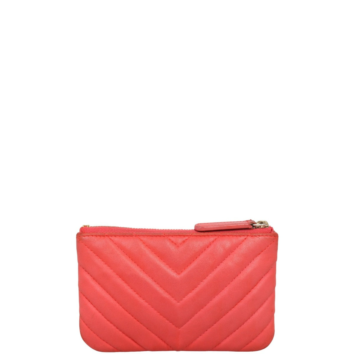 Chanel Classic O-Case Chevron Handbag Red Mini Mini Bag
