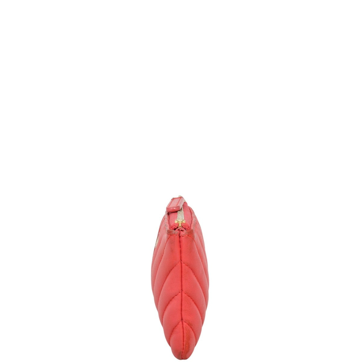 Chanel Classic O-Case Chevron Handbag Red Mini Mini Bag