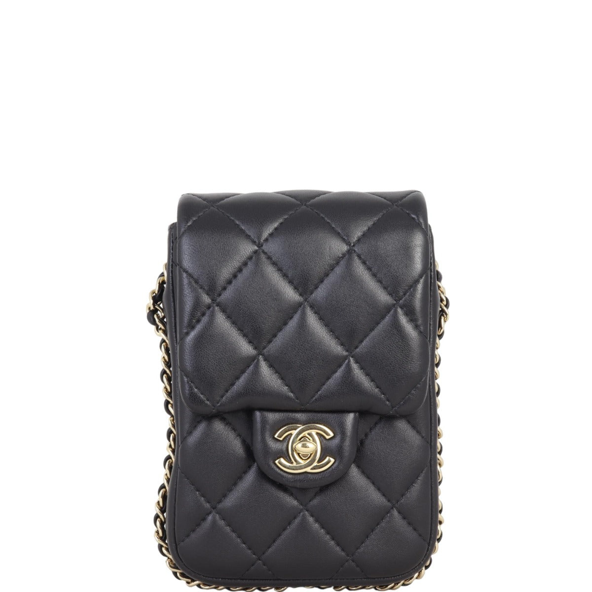 Chanel Phone Holder with Pearl Handbag Chain