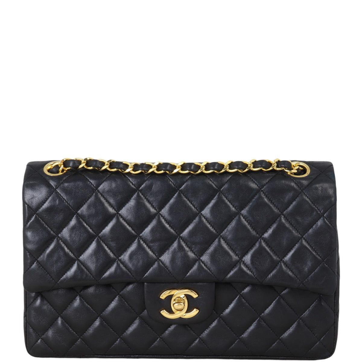 Chanel Classic Double Flap Handbag Quilted Black Shoulder Bag Medium 07112024