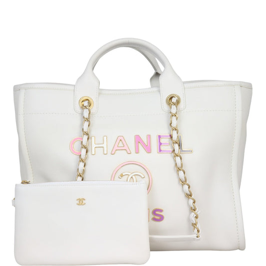 Chanel Deauville Tote Leather Medium Tote Bag