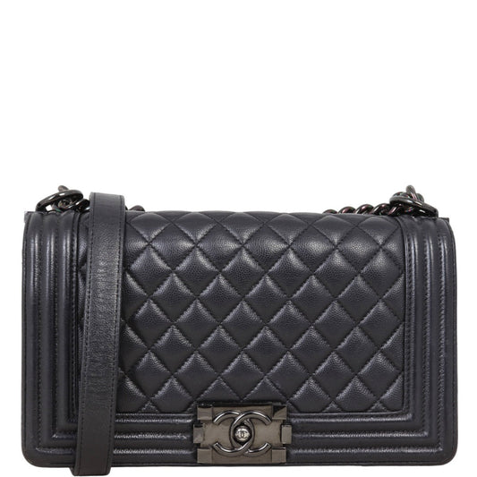 Chanel Boy Old Handbag Black Medium Old Medium29042024