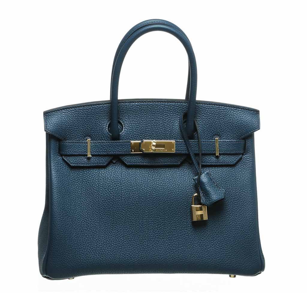 Hermes Birkin Bleu Prusse Togo Bag Travel Bag