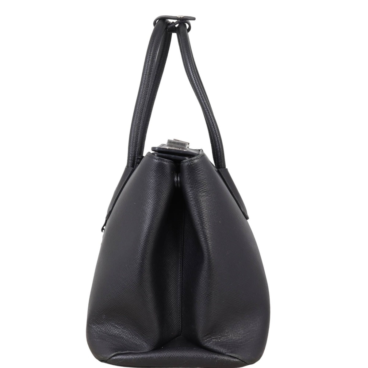 Prada Saffiano Cuir Twist Lock Tote Handbag Tote Bag
