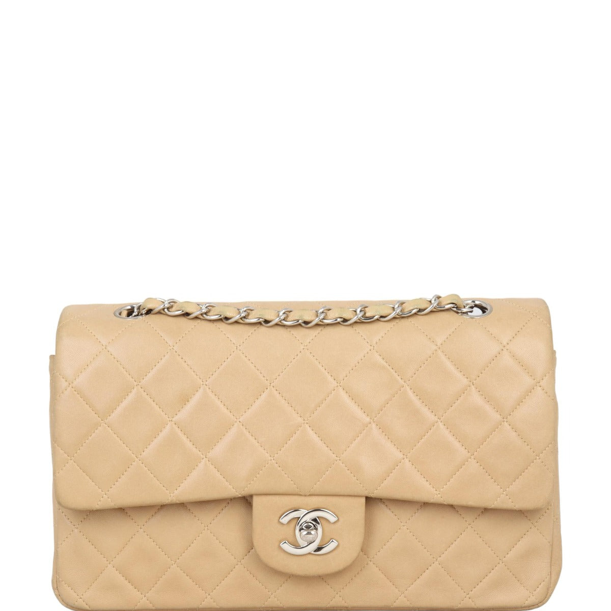 Chanel Classic Double Handbag Beige Medium