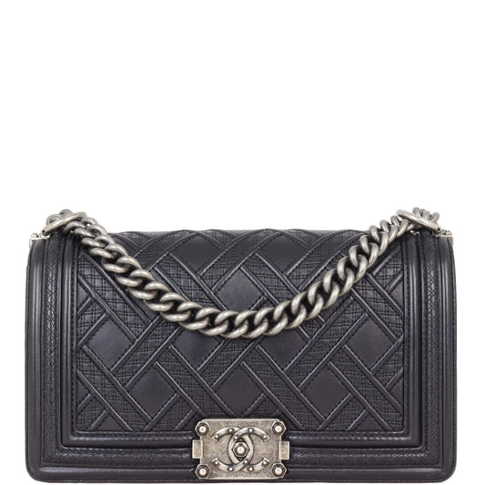 Chanel Boy Old 25 Series Handbag Black Medium