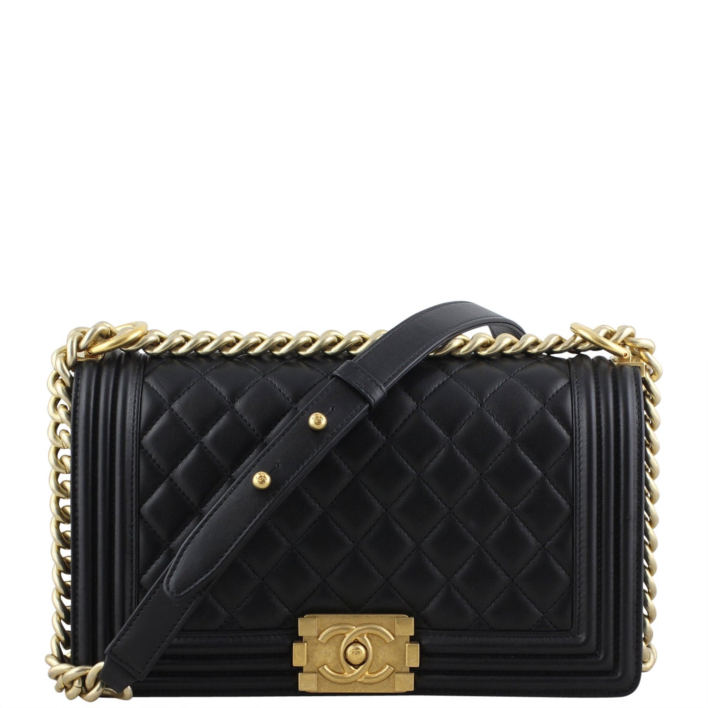 Chanel Boy Old 21 Series Handbag Black Medium