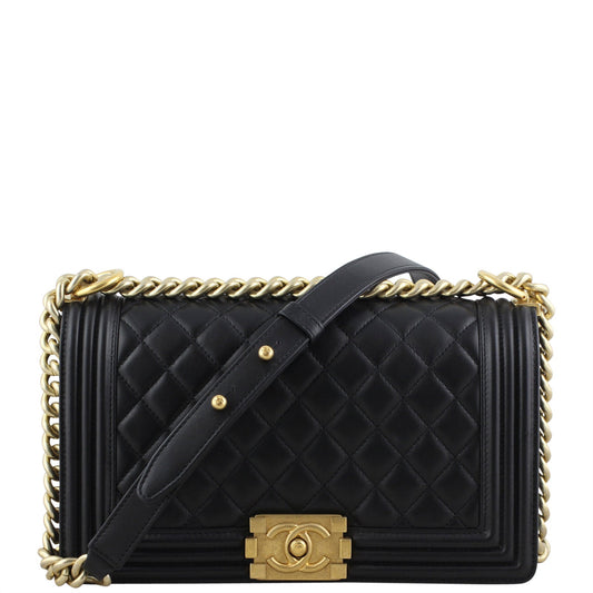 Chanel Boy Old 21 Series Handbag Black Medium