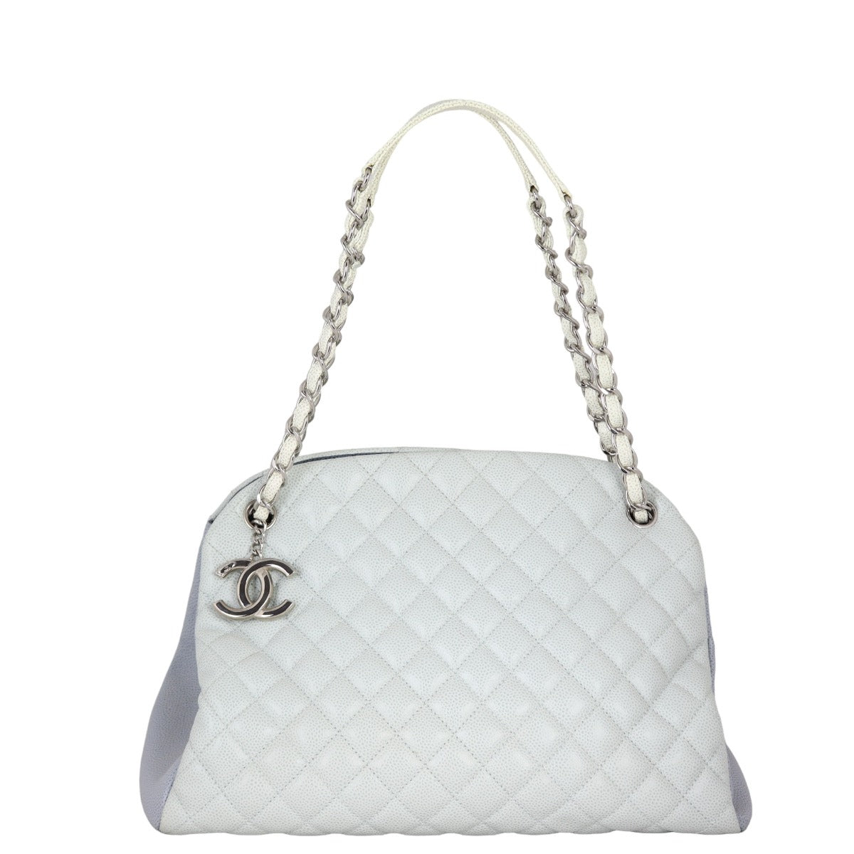 Chanel Mademoiselle Bowler Bag Blue Large Handbag