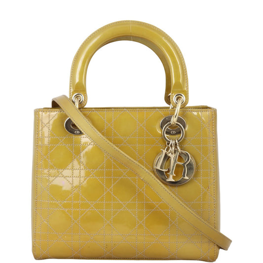 Dior Crossbody Bag Lady 14 Patent Medium Shoulder Bag