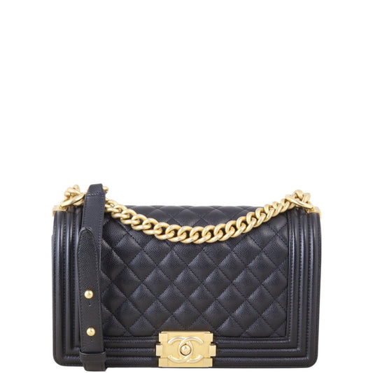 Chanel Boy Old Handbag Quilted Black Crossbody Bag