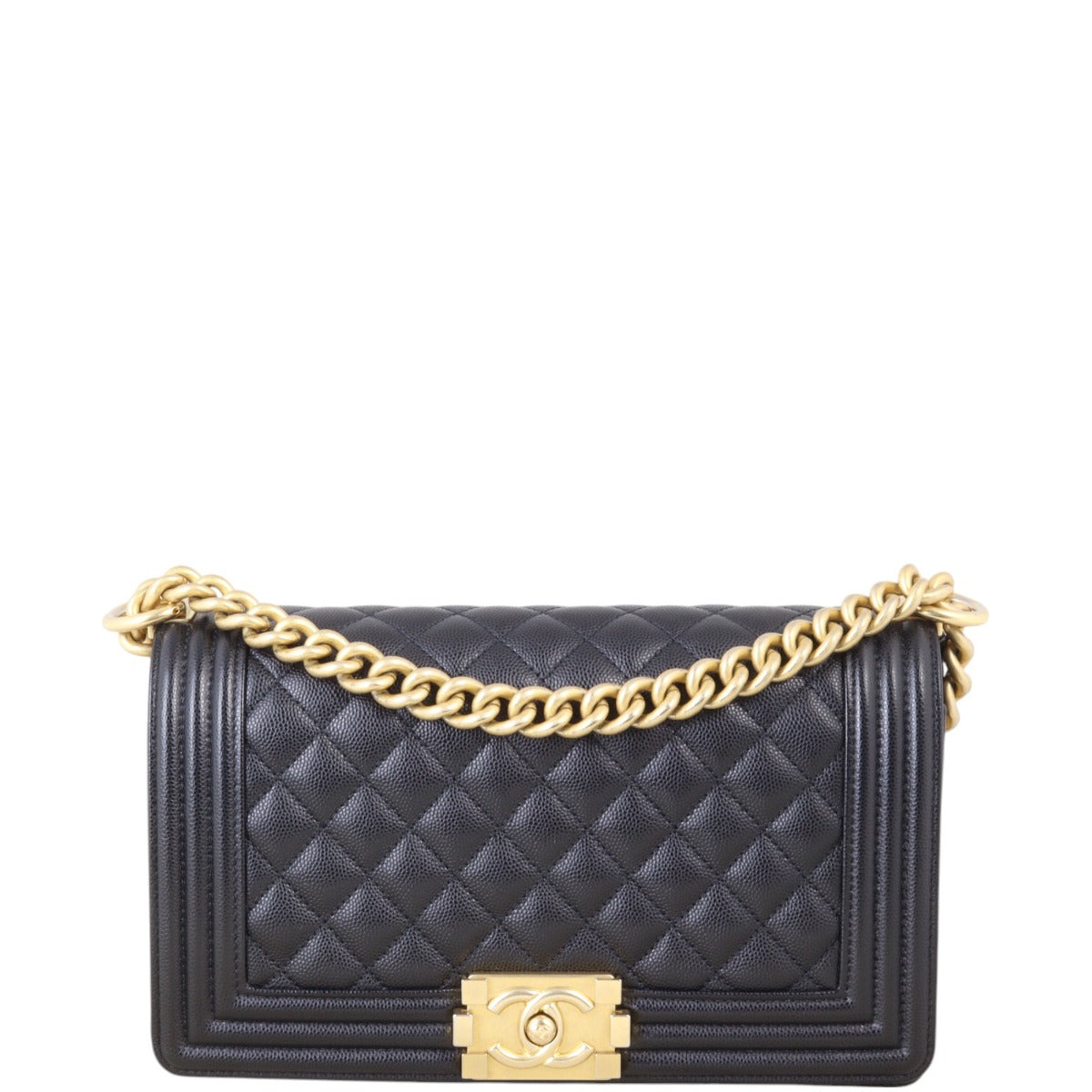 Chanel Boy Old Handbag Quilted Black Crossbody Bag