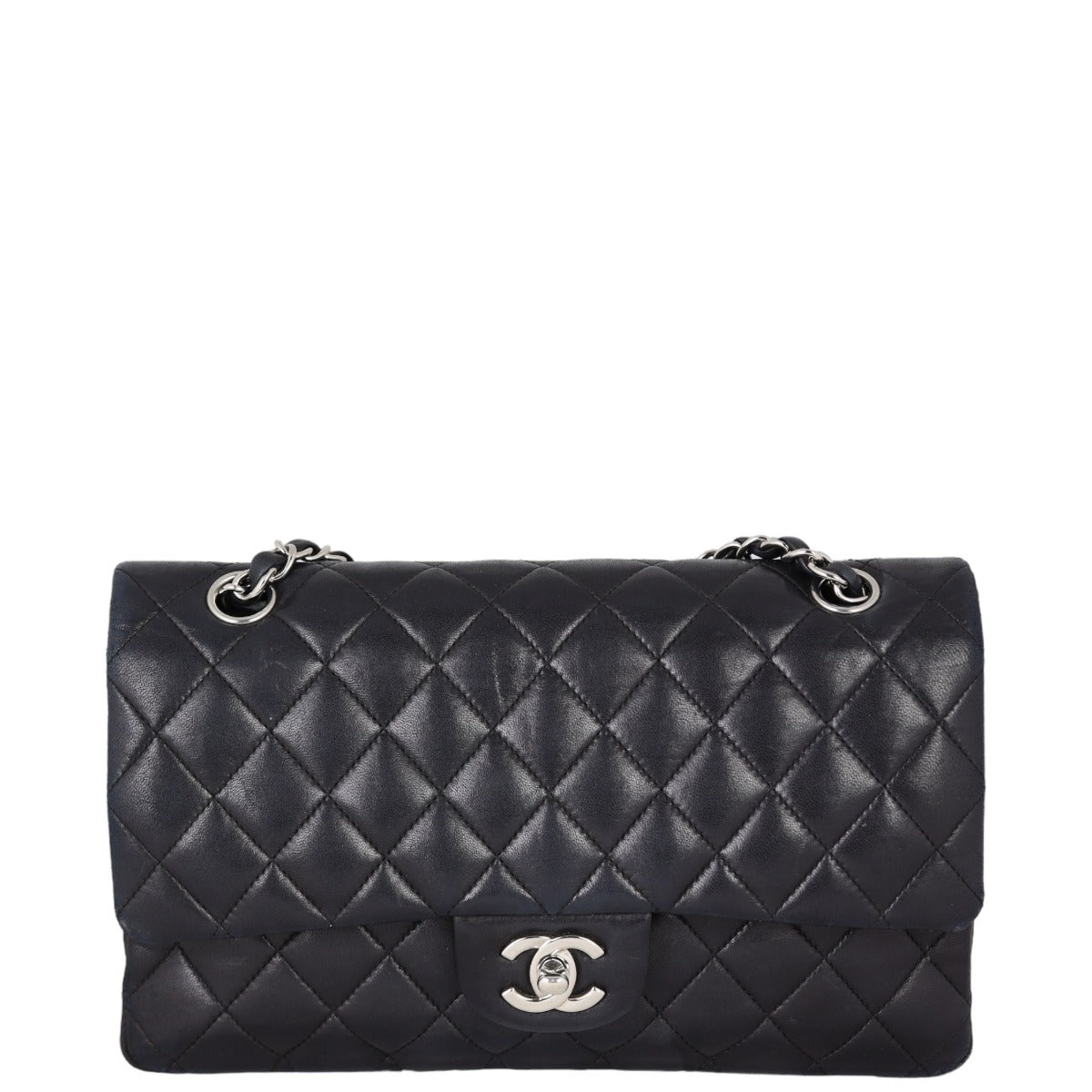 Chanel Classic Double Lambskin 12 Series Handbag Black Medium