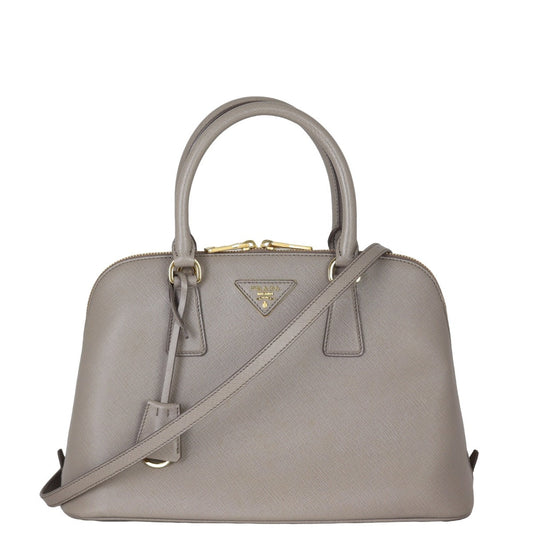 Prada Handbag Lux Promenade 2 Saffiano Gray Medium