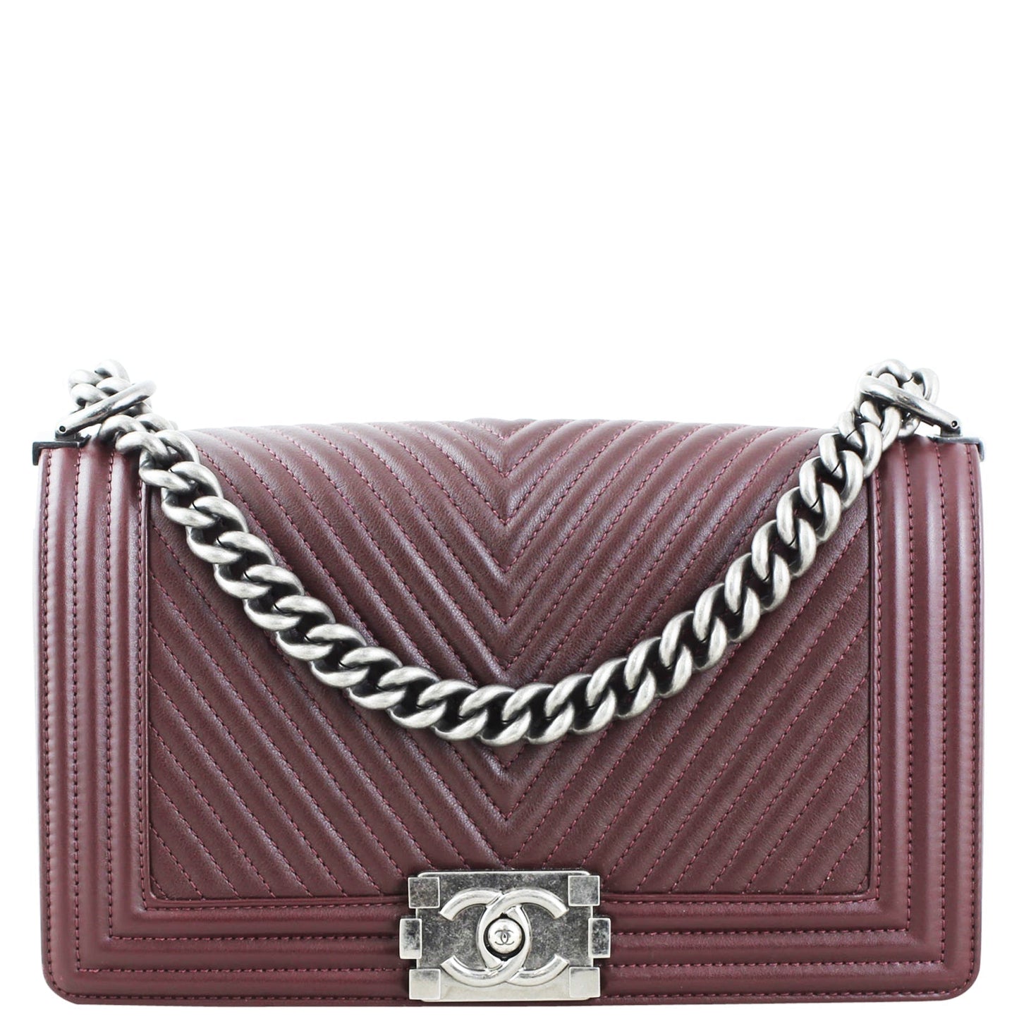 Chanel Boy Old 19 Series Handbag Brown Medium