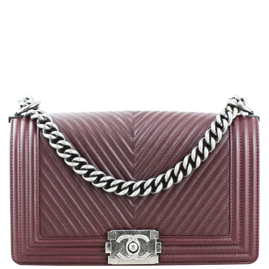 Chanel Boy Old 19 Series Handbag Brown Medium