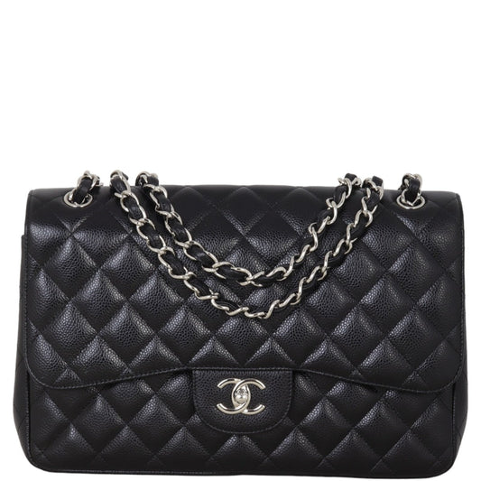 Chanel Classic Double Jumbo Handbag Black Flap Flap Jumbo28062024