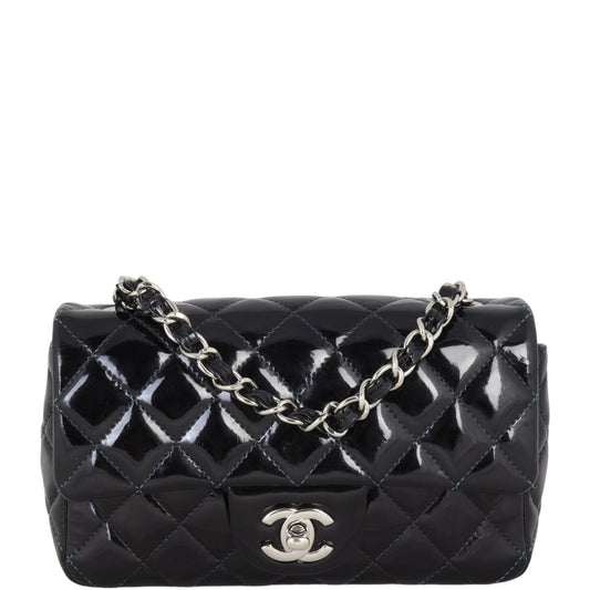 Chanel Classic Flap Rectangular Bag Patent Black Mini Bag