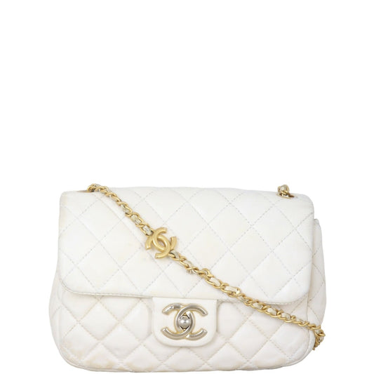 Chanel Coco de Toi Square Bag White Flap Handbag