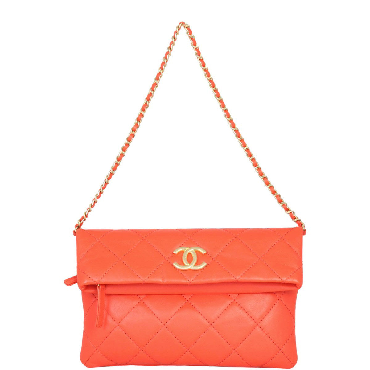 Chanel Fold Over Clutch Chain Clutch Bag