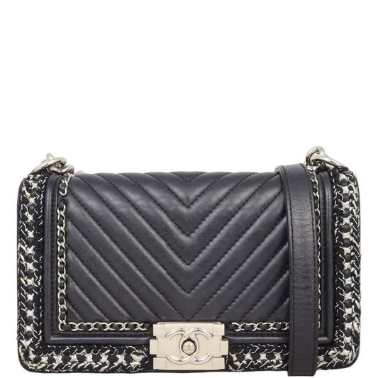 Chanel Boy Old Around Chevron Handbag Medium Chain
