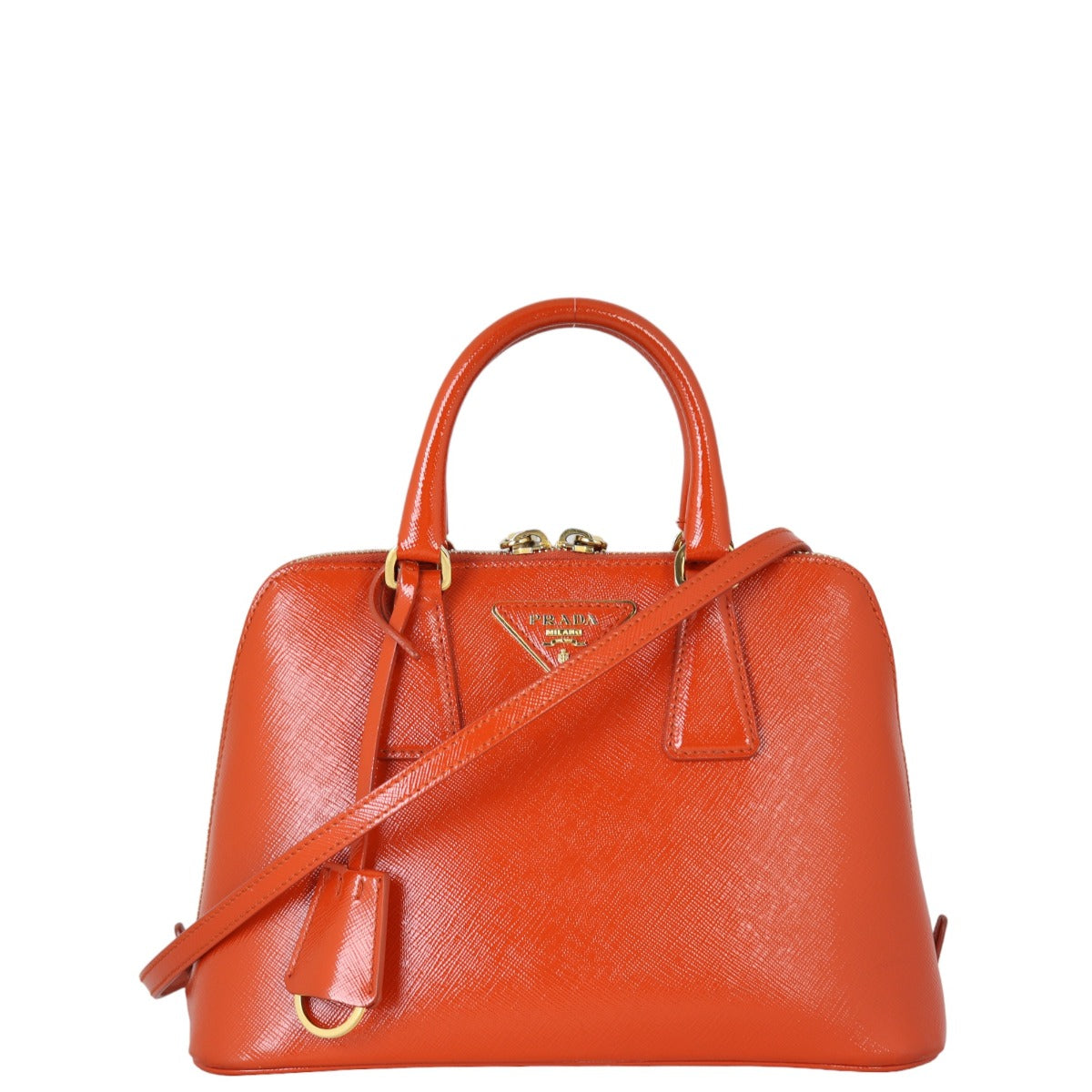 Prada Saffiano Vernice Lux Promenade Handbag Mini Travel Bag