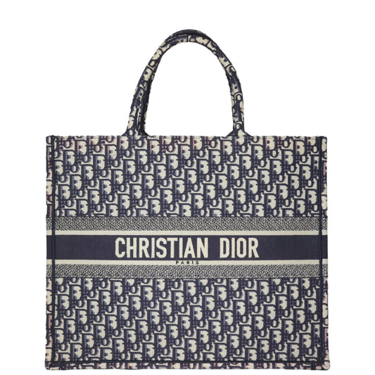 Dior Tote Bag Oblique Book Tote Canvas Large